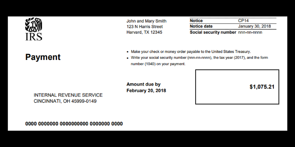 Notice CP14 - Payment example