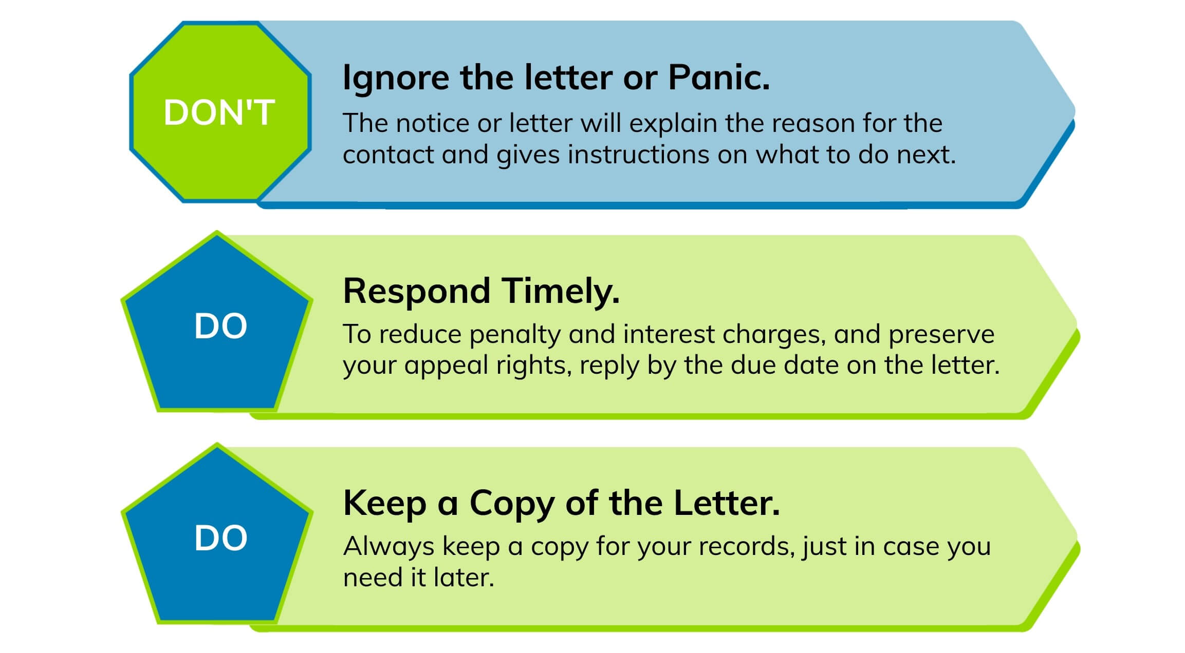 irs letter dos and donts