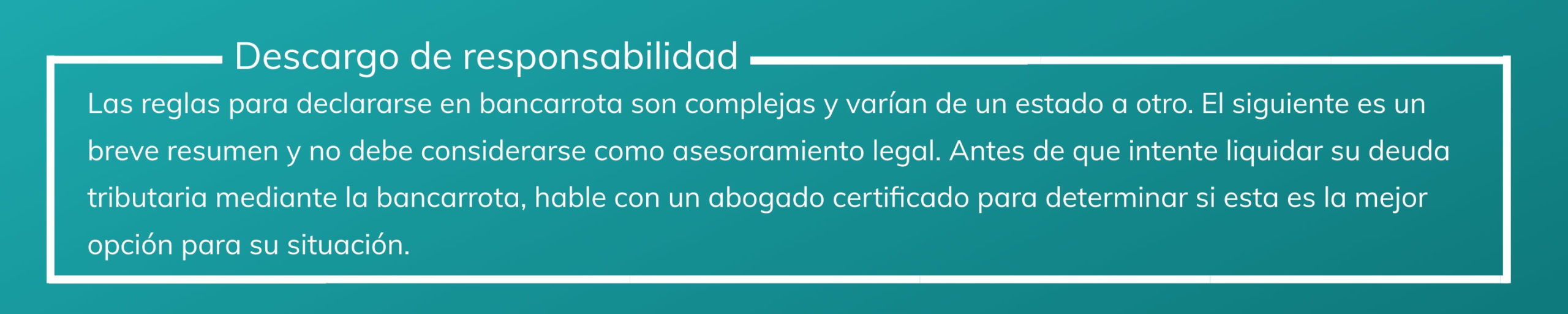 aviso legal de quiebra