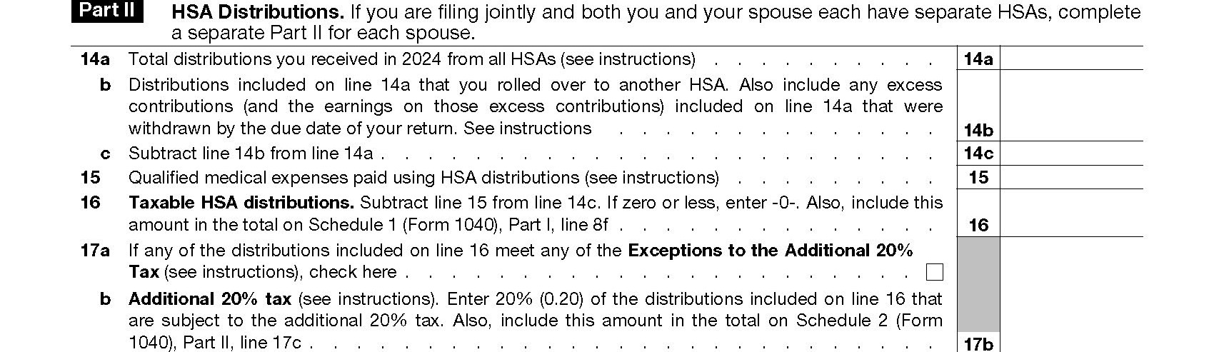 irs form 8889 - part 2 example