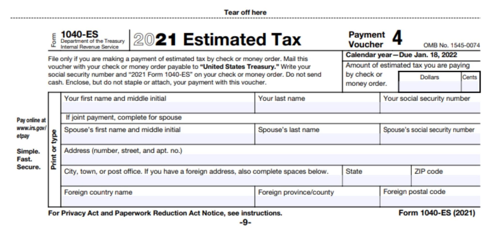 Who Should File IRS Form 1040ES