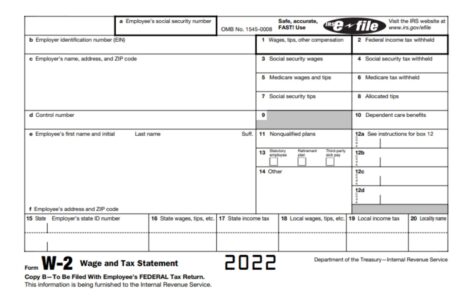 what does a w2 tax form look like