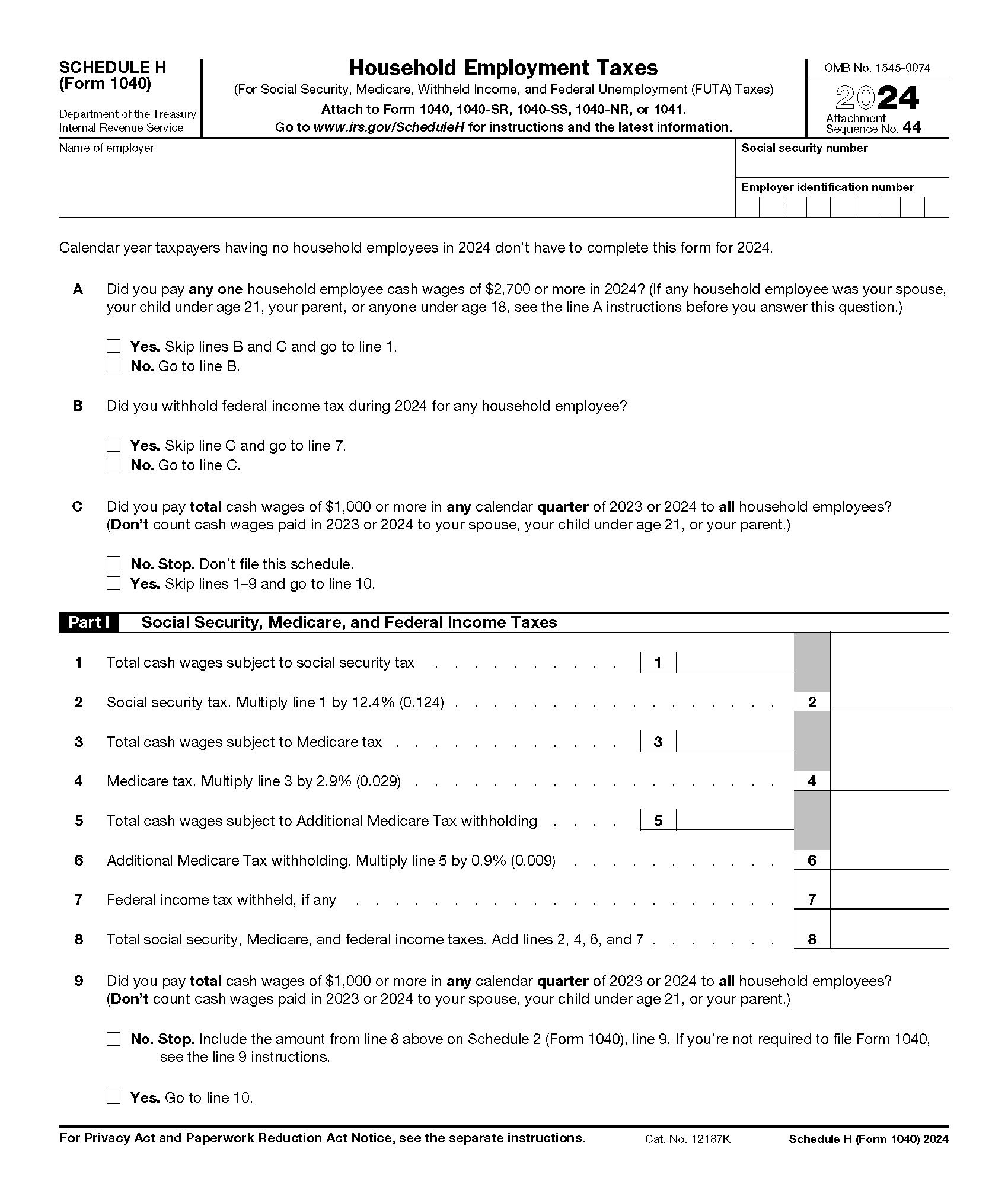 irs schedule h - page 1 example