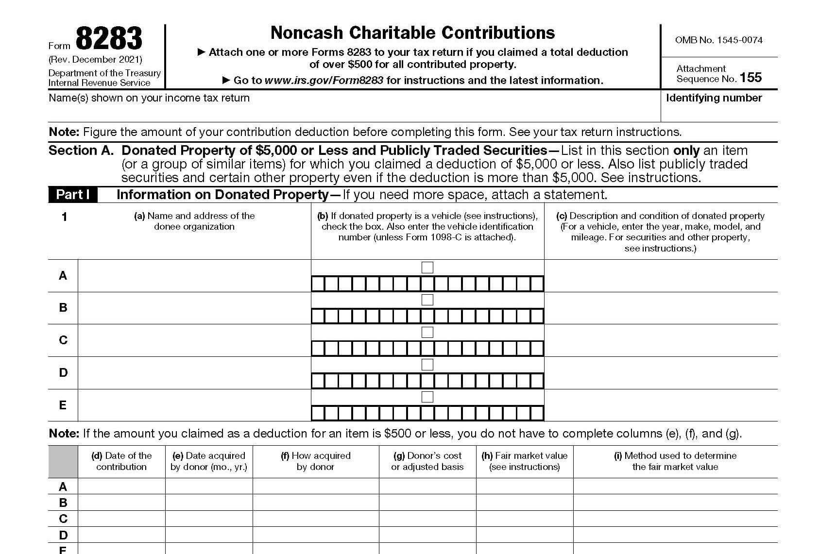 irs form 8283 section_a example