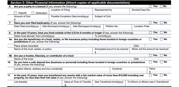 form 433-a financial information