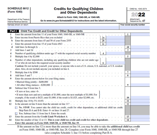 Schedule-8812 - Child Tax Credit and Credit for Other Dependents