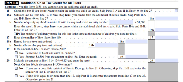 Schedule 8812 - Additional Child Tax Credit for All Filers