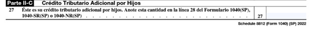 Anexo 8812 - Crédito Tributario Adicional por Hijos