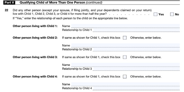 Form 8862 part5 continued - Qualifying Child