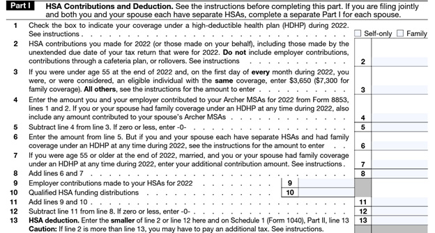 formulario irs 8889 - parte 1 ejemplo