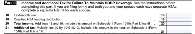 irs form 8889 - part 3 example