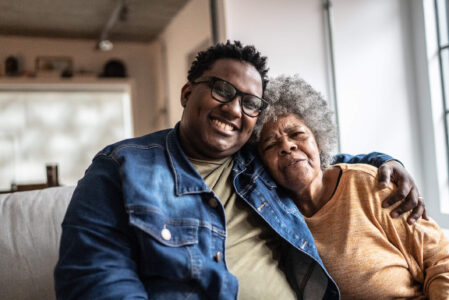 man with his mom - claiming parent as a dependent