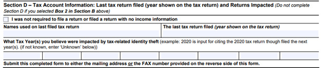irs form 14039 section D example