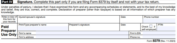 Formulario 8379 parte 4 - firma