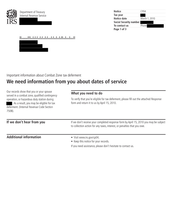 IRS notice cp04 example