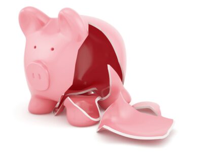 empty piggy bank due to bank levy