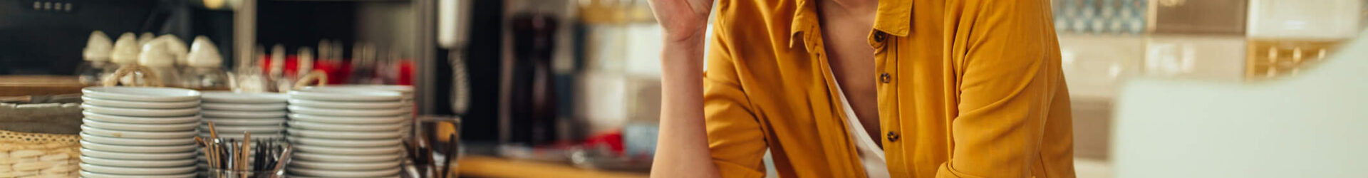 woman worried about business back taxes