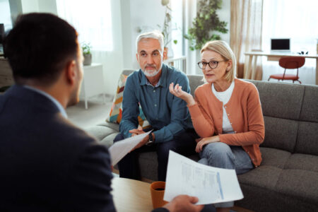 couple getting help with back taxes