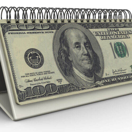 money on a calendar indicating how long irs can collect back taxes