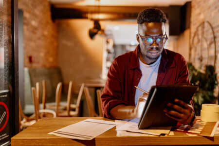man working on audit reconsideration request