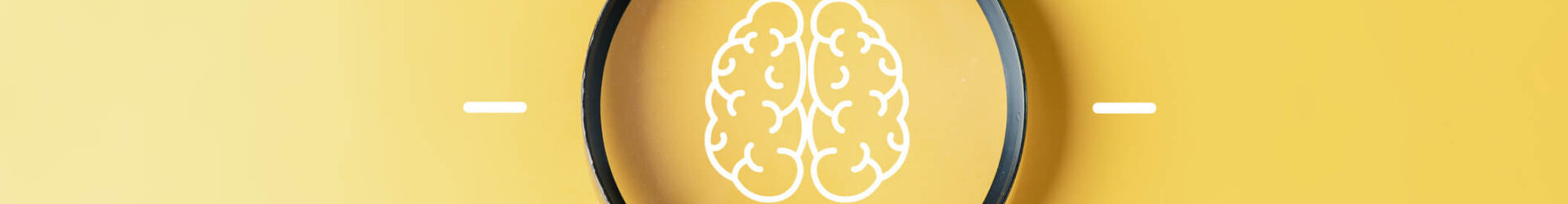 brain and magnifying glass