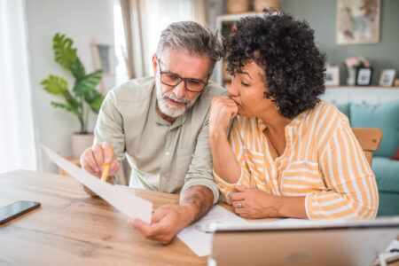 couple discussing taxes