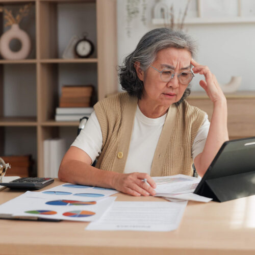 woman upset because she missed an installment agreement payment